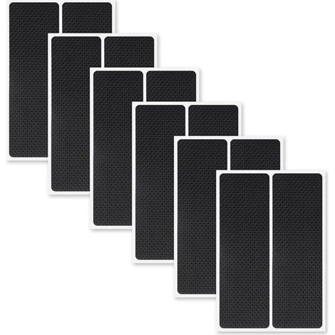 Lot de 12 patins antidérapants auto-adhésifs, 14 x 5 cm, en caoutchouc, découpables, rectangulaires, pour pieds de meubles, chaises, tables et canapés (5 mm) (1/5)