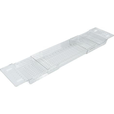 Plateau de baignoire Table extensible égouttoir grande capacité étagère de bain étanche pour salle de bain Transparent (1/5)