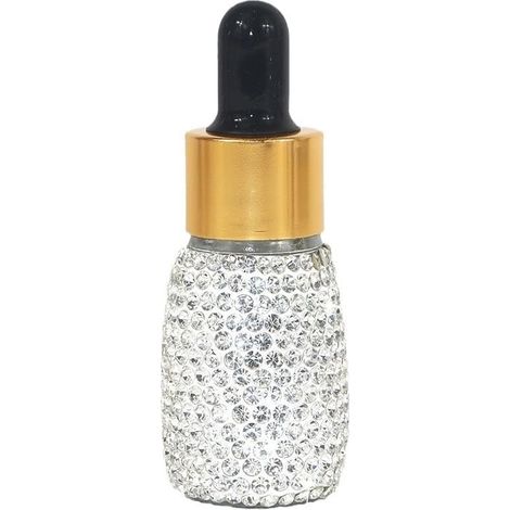 Bouteille de lotion d'huile essentielle avec strass étincelants de 5 ml, flacon en verre compte-gouttes portable, mini échantillon vide réutilisable (1/5)