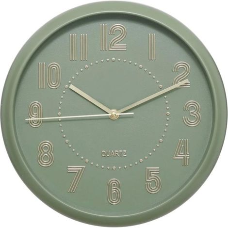 Horloge Murale Design "Alizée" 30cm Vert Olive (1/3)