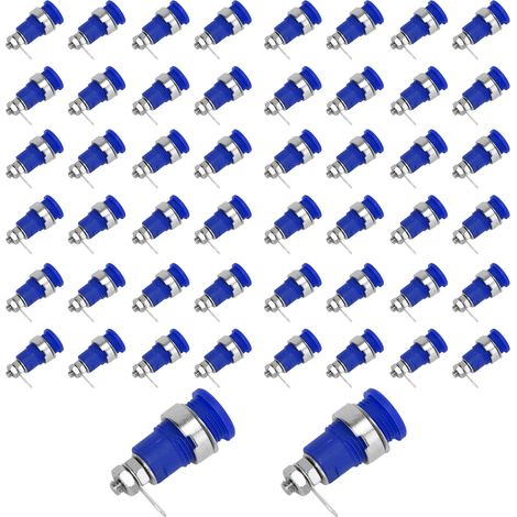 Douille banane bleue 4mm - 50 pièces, décharge haute intensité, cuivre pur, accessoires de test (1/5)