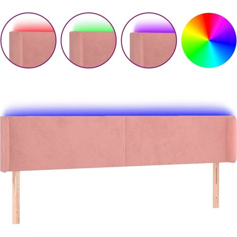 Maison Exclusive - Testiera a LED Rosa 203x16x78/88 cm in Velluto