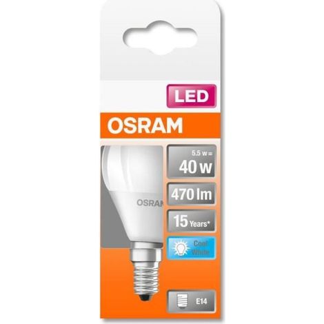 OSRAM HOMELIGHTING 4058075430815 LED CEE F (A - G) E14 forme de poire 4.9 W = 40 W blanc froid (Ø x L) 45 mm x 82 mm 1 pc(s) A677002 (1/5)