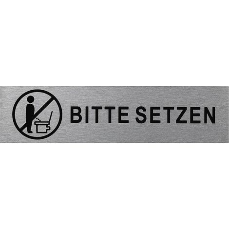 Plaque de porte en aluminium " Bitte Setzen " 160x40mm
