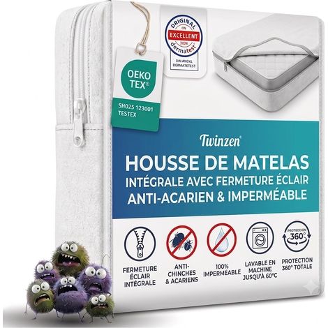 Housse De Matelas Intégrale 140x190x25cm - Anti-Punaise de Lit (1/5)