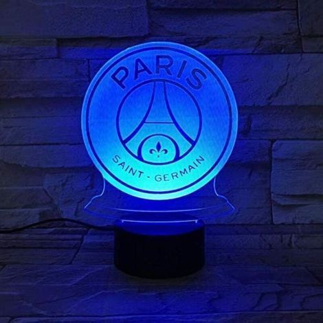Veilleuse LED 3D Illusion PSG pour Enfants – Lampe de Nuit avec Logo Football Ligue 1 – Lampe de Table Design Club Français (1/5)