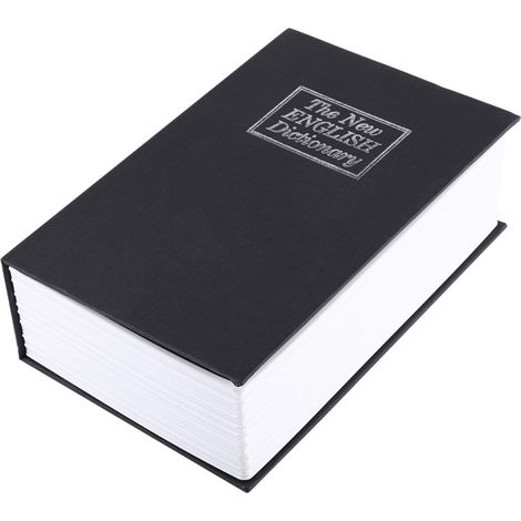 1 Coffre-fort livre, design dictionnaire anglais, construction métallique, 2 clés incluses, pour maison et bureau (1/5)