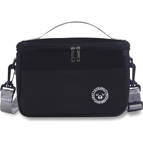 7.5L Insulated Bag, Ac Insulated Picnic Bag, Adult Meal Cooler Bag, Office Meal Cooler Bag, Foldable Insulated Bag, Adjustable Insulated Bag (Black 7.5L) (1/5)