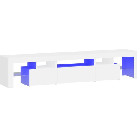 vidaXL Mobile Porta TV con Luci LED Bianco 200x36,5x40 cm