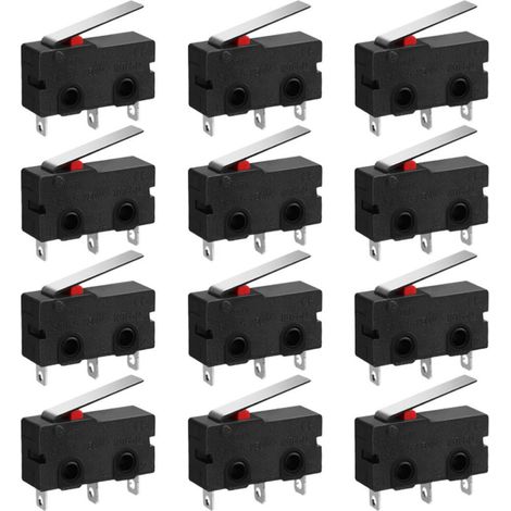 Micro-interrupteur électronique à levier droit, 12 pièces en Acier Inoxydable et PBT, détection précise pour équipement mécanique en usage industriel (1/5)