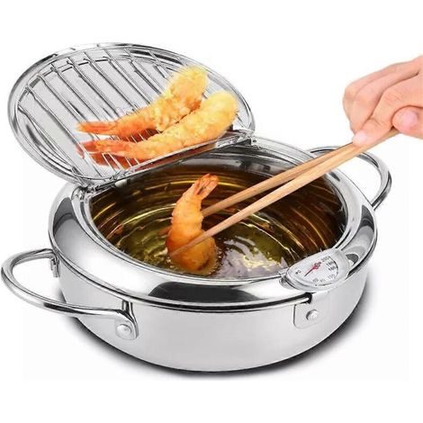 Friteuse domestique compacte, mini-friteuse à économie d'énergie, dédiée à la cuisson profonde à température contrôlée, 20 cm (1/5)