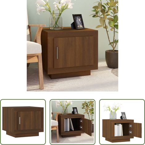 Couchtisch Eiche -  Couchtisch Braun Eichen-Optik 51x50x45 cm Holzwerkstoff (1/5)