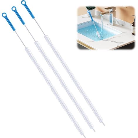 3 Pcs Brosse de Nettoyage de Drain D'Égout 70cm pour Salle de Bains Cuisine-Brosse de Débouchage de Canalisation, Goupillon Canalisation Flexible, Brosses Nettoyage Drain Évier (1/5)
