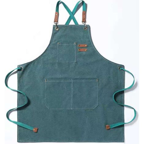 Tablier de chef, tablier de jardinage en toile de coton avec grandes poches pour hommes et femmes, tablier de cuisine réglable et robuste