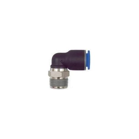 Raccord enfichable en L B-Ser.R3/8 en plastique D8
