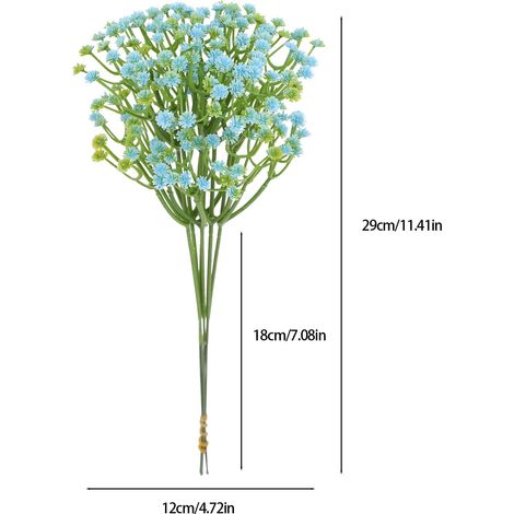 Fleurs Artificielles Gypsophile - 29 x 12 cm - Décoration Intérieure Extérieure pour Mariages, Maisons, Hôtels - Lot de 6 (1/4)