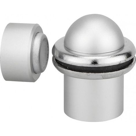 Fermaporta magnetico da pavimento e parete Ø 30 x 50 mm, alluminio satinato – THIRARD (1/2)