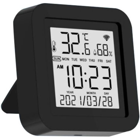Temperatur- und Feuchtigkeitssensor + IR-Fernbedienungsdisplay, 2-in-1-WLAN-Sprachwecker (1/4)