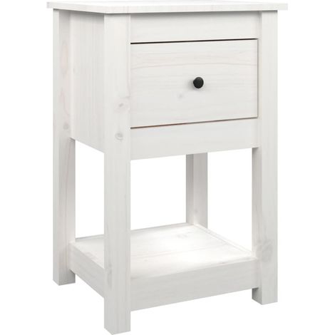 Maison Exclusive - Nachttisch Weiß 40x35x61,5 cm Massivholz Kiefe (1/5)
