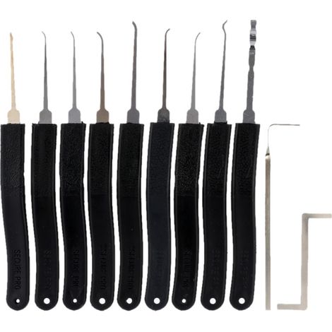 Irovami Kit d'outils d'ouverture de porte rapide 9 pièces pour serrurier professionnel avec 2 petites clés