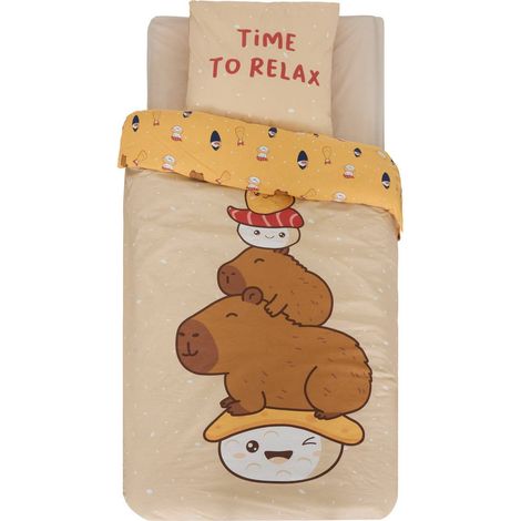 Capy Kinderbettwäsche-Set 140 x 200 cm, beige - Atmosphera créateur d'intérieur (1/5)