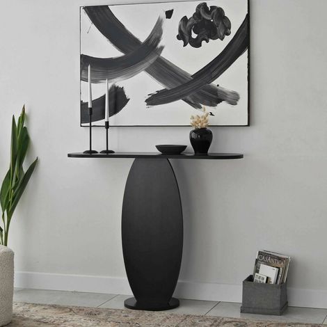 Dmora - Consola Dprae, Mesa multiusos, Gabinete de soporte, Escritorio de pasillo, 100x30h81 cm, Antracita (1/5)