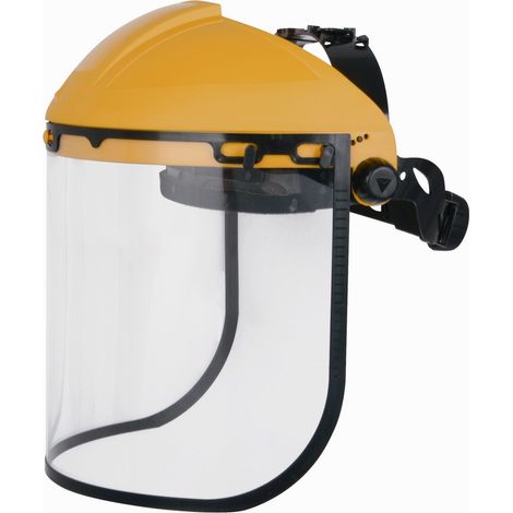 Delta Plus – Porte-visière BALBI 2 – Visière polycarbonate incolore – Monture jaune – Protection visage pour industrie légère et artisans