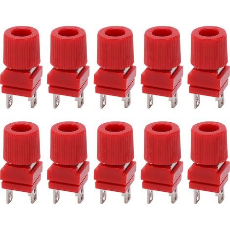 10 Bornes d'alimentation 13mm M4 en cuivre pur pour onduleur 300-500W, bornier rouge (1/5)