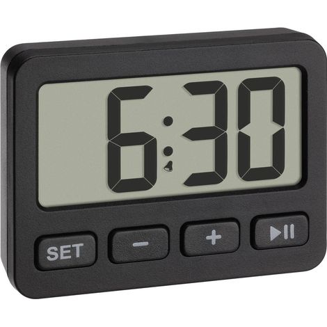 TFA Dostmann 60.2036.01 à quartz Réveil noir Heures de réveil 1 1 minuterie V982173 (1/6)