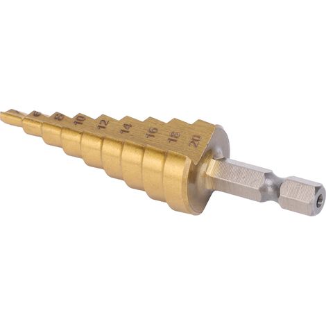 Foret étagé HSS pour perçage multiple, alésage conique, rainure droite, outils manuels 4 mm à 20 mm (1/5)