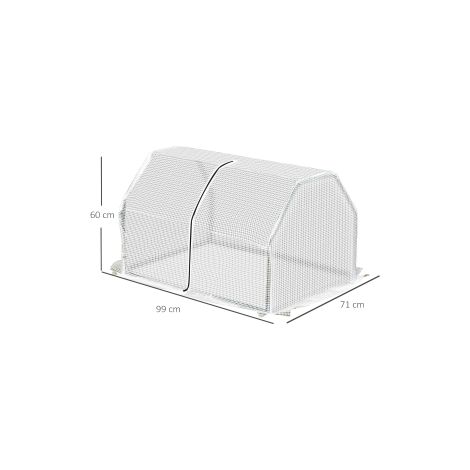 Mini serre de jardin transparente en film plastique résistant aux UV avec dimensions 99 x 71 x 60 cm pour tomates et plantes (1/5)