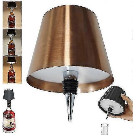 Lampe sans fil pour bouteille, 3 couleurs rechargeables, idéale pour les bars et restaurants. (1/5)