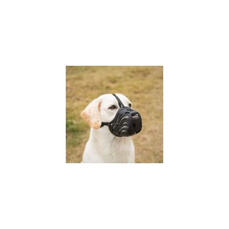 Muselière silicone pour chiens petite, moyenne et grande taille empêche les morsures, la mastication et les aboiements (noir, 5-10kg)