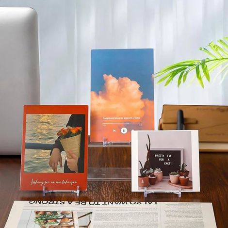 24 PCS Support de Présentation Réglable Transparent Supports de Plaque Affichage en Chevalets Transparents (1/5)