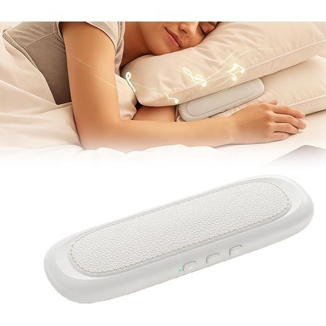 Haut-parleur de sommeil à conduction osseuse à placer sous l'oreiller, mini-haut-parleur Bluetooth 5.3 ultra-fin, arrêt automatique, design discret pour les personnes dormant sur le côté (1/5)