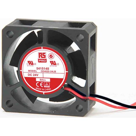 Ventilateur axial RS PRO 24 V dc, 11.9m³/h, 40 x 40 x 20mm, 1.4W ( Prix pour 1 ) (1/4)