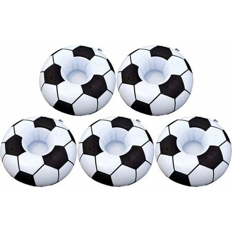 Porte-gobelets gonflables, lot de 5, jouets de piscine pour boissons et football, porte-gobelets, dessous de verre flottants gonflables (1/5)