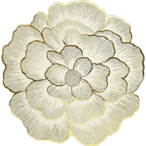 Sets de Table Floraux Ronds Lot de 6 Napperons Dorés en Forme de Rose 38cm Set de Table Métallique Tapis de Table de Cuisine Imperméable pour Maison (1/5)
