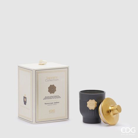 EDG Enzo De Gasperi Candela Luxury H 12 Cm D 7,5 Cm Moroccan Amber
