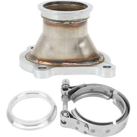 Bride de turbocompresseur 2,5 pouces avec collier V-band et 4 boulons en acier inoxydable, étanchéité renforcée pour CT26 (1/5)