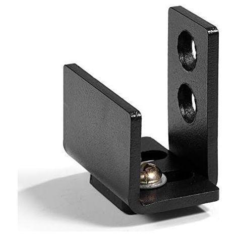 Guida per porta scorrevole, guida per porta scorrevole da fienile, montaggio a parete, guida a pavimento, fondo in acciaio nero opaco, ferramenta inferiore regolabile con viti