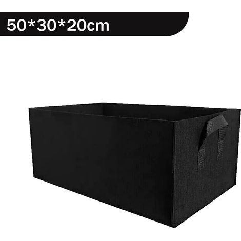 Seau de culture carré en feutre (50 x 30 x 20 cm) - Sac de culture multifonctionnel en feutre non tissé pour plantes potagères (1/4)