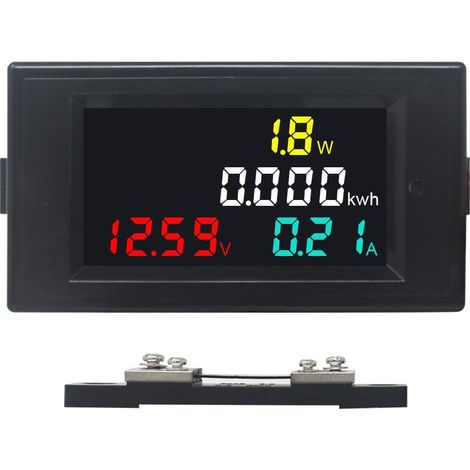 Ampèremètre Voltmètre DC 14-600V 50A Multimètre Numérique Amp Volt Testeur de Tension Mètre avec 50A Shunt LCD Power Energy Meter pour Solaire Moteur Batterie (1/5)