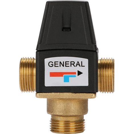 Mitigeur Thermostatique, Vanne de Mélange D'eau Thermostatique, 3 Voies, Thermostatic Mixing Valve pour Chauffe-Eau Solaire ou Chauffage Par Le Sol (1/5)