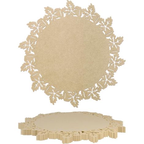 Sets de Table en Feutre Set de Table Creux Beige 14.96 po sous Plats Ronds pour Décoration de Table de Mariage Tapis Antidérapant Résistant aux Rayures et à la Chaleur 6 pièce'Parent'-'- (1/5)