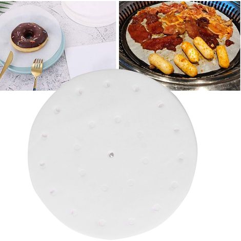 100 feuilles de papier absorbant antiadhésif rondes pour barbecue, pour friteuse et poêle à frire (20 cm) (1/5)