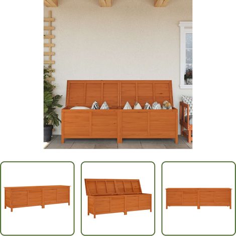 Holzbox - Gartentruhe Braun 198,5x50x56,5 cm Massivholz Tanne (1/5)