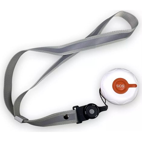 Bouton d'alerte SOS supplémentaire sans-fil - LED / Ergonomique / Lanière + support (gamme KP)