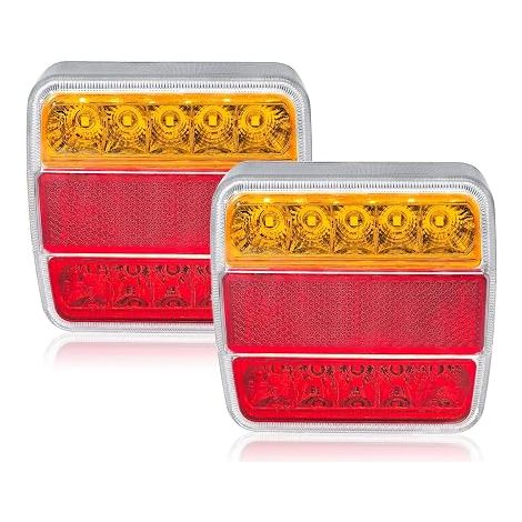 12 V LED Feux de Remorque, Éclairage de Camion Étanches Clignotants, Feu de freinage, Feu de position, Feu de Plaque D'immatriculation, Réflecteurs (1/5)