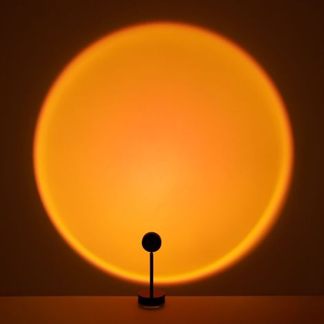 Lampe à poser 5W, effet soleil couchant, lampe sunset pour ambiance chaleureuse, fixation simple, pièce unique